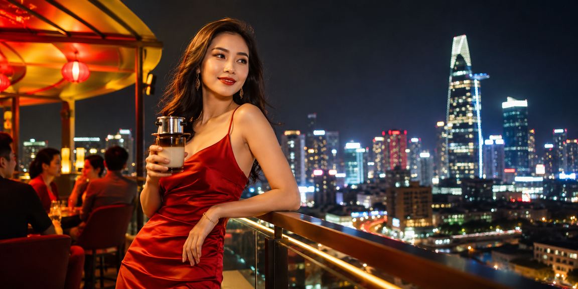 Người hâm mộ bóng đá tại TP. Hồ Chí Minh thưởng thức cà phê và theo dõi kèo cược trực tuyến trên điện thoại